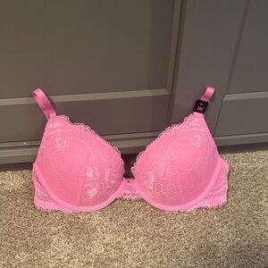 Pink Lace Push- Up Bra